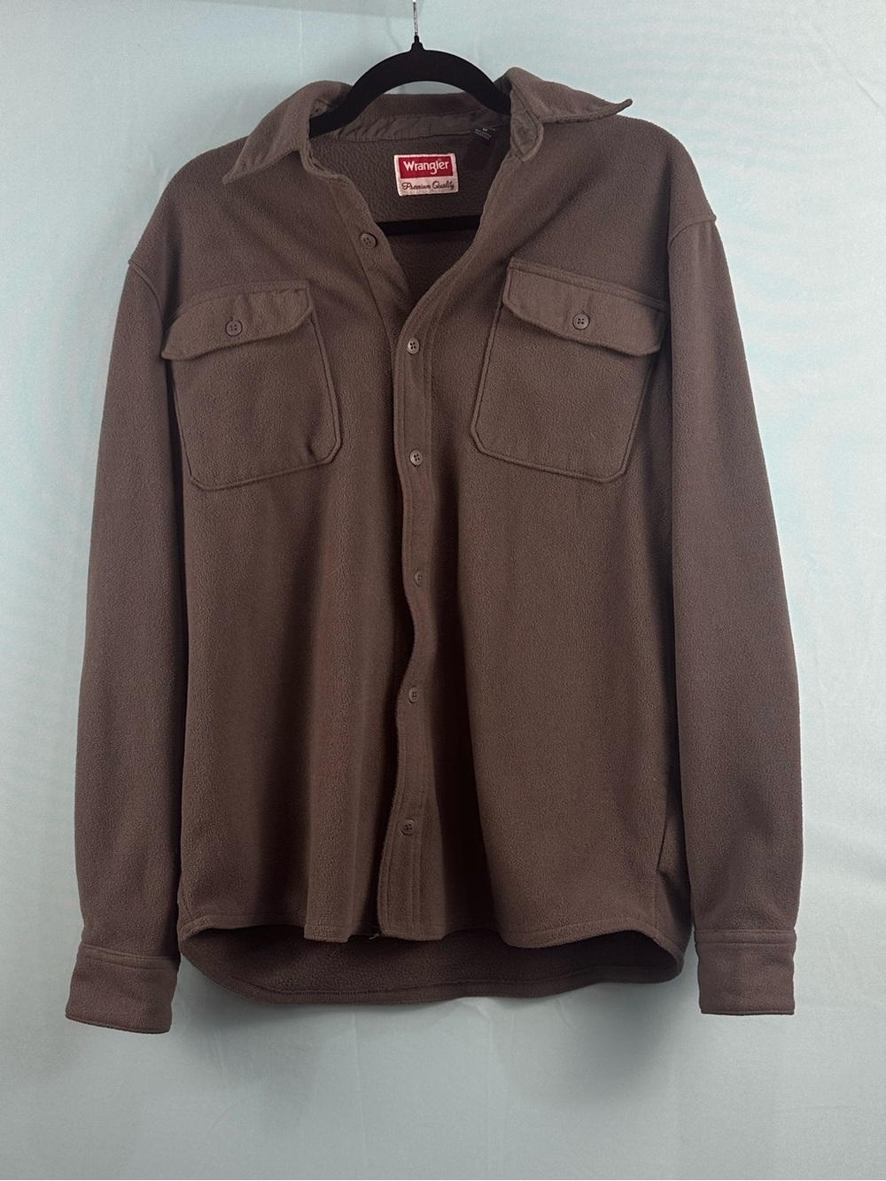 Wrangler Premium Quality Fleece Shirt Jacket Shacket Charcoal Gray M